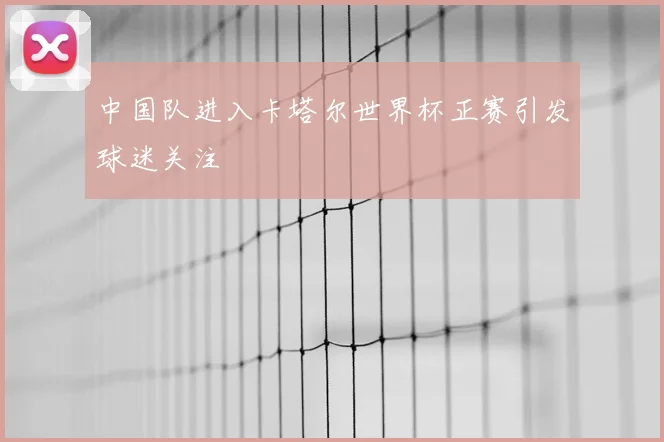 中国队进入卡塔尔世界杯正赛引发球迷关注